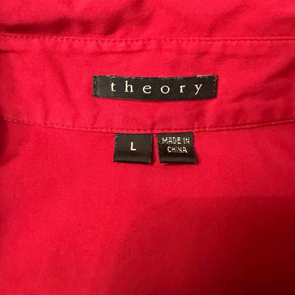 Theory Button Front Stretch Poplin Short Sleeve B… - image 6